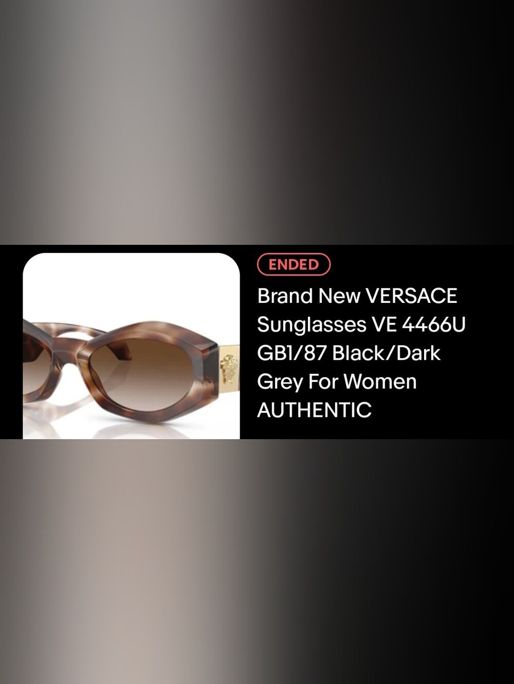 Versace Women's Black Oval Sunglasses - Polished Black Frame
